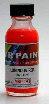  MRP/Mr Paint  NoScale MRP193 - Luminous Red RAL3024 30ml (for Airbrush only) MRP193