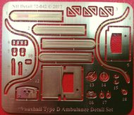 Vauxhall Type D Ambulance Detail Set (designed to be used with Roden ROD717 kits) #NHM72042