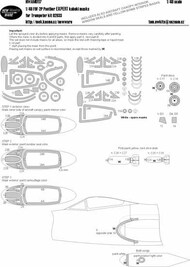  New Ware  1/48 Grumman F9F-2P Panther EXPERT kabuki masks aircraft canopy including window seals and inner side masks NWAM0117