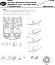  New Ware  1/48 McDonnell-Douglas AV-8B Harrier II (Plus, Night Attack) ADVANCED Kabuki masks aircraft canopy including window seals, other clear parts, wheels, flares dispensers, sensors, engine (designed to be used with Hasegawa kits) NWAM0303