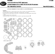  New Ware  1/72 Boeing B-52B/B-52D Stratofortress BASIC kabuki masks all windows, all wheels (designed to be use with Monogram and Revell kits) NWAM0467