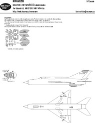  New Ware  1/72 MiG-21BIS/MiG-21MF/MiG-21MFN BASIC kabuki masks NWAM1299