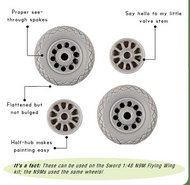  Obscureco  1/48 P-51 Mustang Wheels, late style OBS48004