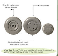  Obscureco  1/48 P-59  Wheels (plated hubs) (HCF) OBS48008