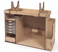Laser-Cut Wood Workshop Cabinet for Modelling Tools w/Plastic Draws (22.5 L, 17.5
