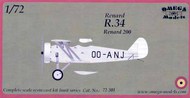  Omega-K Models  1/72 Renard R.34 - Renard 200 Decals Belgium OMG72301