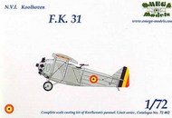  Omega-K Models  1/72 N.V.I. Koolhoven F.K 31 Decals Belgium Air Force OMG72462
