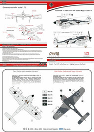  Owl Decals  1/72 Focke-Wulf Fw.190A-8/R11 (Gunther Migge) 1./NJGr.10 OWLDA72001