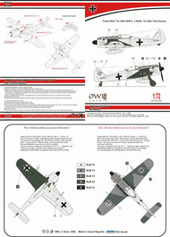  Owl Decals  1/72 Focke-Wulf Fw.190A-6/R11 (Fritz Krause) 1./NJGr.10 OWLDA72002