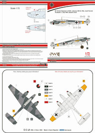  Owl Decals  1/72 Messerschmitt Bf.110G-2 (Kociok) Bf 110 G-2, 2N+IU, 10.(N)/ZG 1 Spanner II Anlage OWLDA72003