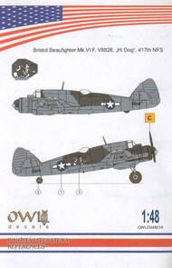  Owl Decals  1/48 Bristol Beaufighter Mk.VIF V8828, Hi Dog 417th NFS OWLDS4818