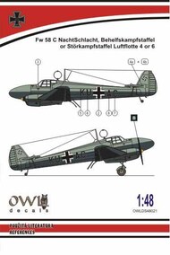  Owl Decals  1/48 Focke-Wulf Fw.58C Weihe Nachtschlacht OWLDS4821