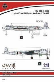  Owl Decals  1/48 Heinkel He.219 A-0 G9+FK (W. Modrow) OWLDS4823