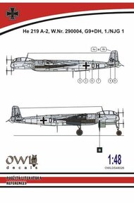  Owl Decals  1/48 Heinkel He.219 A-2 G9+DH OWLDS4826