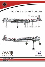  Owl Decals  1/48 Heinkel He.219 V133 DV+DI (catapult test machine) OWLDS4829
