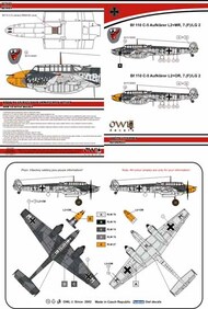  Owl Decals  1/48 Messerschmitt Bf.110C-5 (L2+OR) reconnaisance OWLDS4845