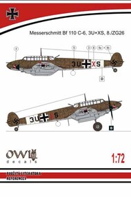  Owl Decals  1/72 Messerschmitt Bf.110C-6 tropical with MK 101 Day fighter OWLDS7207
