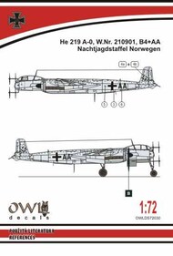  Owl Decals  1/72 Heinkel He.219A-0 B4+AA OWLDS7230