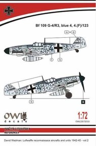  Owl Decals  1/72 Messerschmitt Bf.109G-4/R3 Blue 4 reconnaissance OWLDS7233