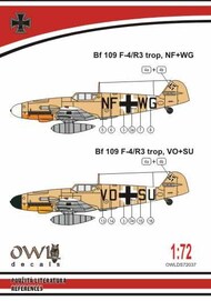  Owl Decals  1/72 Messerschmitt Bf.109F-4/R3 tropical reconnaissance OWLDS7237