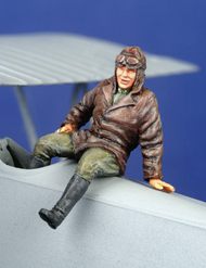 1 x WWI pilot seated outside aircraft (on wing or fuselage) #PJ481117