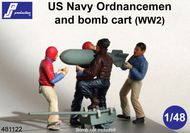  PJ Productions  1/48 U.S. Navy Ordnance men x 4 and bomb cart PJ481122