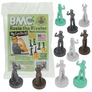  Playsets  54mm Rosie the Riveter Figure Set (White/Silver/Brown/Turquoise) (12pcs) (Bagged) (BMC Toys) PYS67034