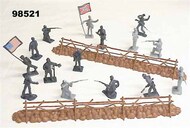  Playsets  54mm 54mm Gettsyburg Fence & Union/Confederate Figure Playset (55pcs) (Bagged) (Americana)* PYS98521