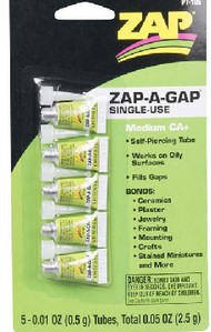 .01oz. Zap-A-Gap CA+ Single-Use Tubes (5/cd) #PAA105