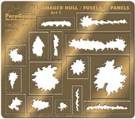  Paragrafix Modeling Systems  NoScale Various Sizes Damaged Hull, Fuselage Panels Photo-Etch Set (15 different) PGX134