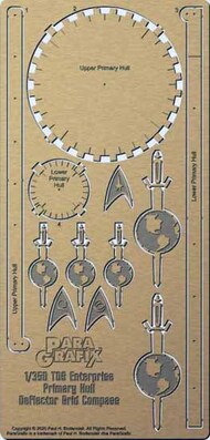  Paragrafix Modeling Systems  1/16 Star Trek The Original Series: USS Enterprise Primary Hull Deflector Grid Compass Photo-Etch Set for PLL* PGX232