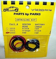  Parts By Parks  1/24-1/25 Detail Set 3: Radiator Hose, Red Heater Hose, Red Battery Cable PBP1012