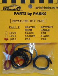Detail Set 3: Radiator Hose, Red Heater Hose, Red Battery Cable & Tinned Copper Wire for Brake/Fuel Lines & Carburetor Linkage #PBP1022