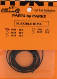  Parts By Parks  1/25 4 ft. Hollow/Flexible Rubber Hose (Approx. Scale 1')* PBP1031