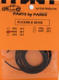  Parts By Parks  1/25 4 ft. Hollow/Flexible Rubber Hose (Approx. Scale 1-1/2')* PBP1032