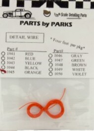  Parts By Parks  1/25 Orange 4 Ft. Detail Plug Wire PBP1045