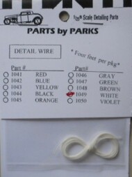  Parts By Parks  1/25 White 4 Ft. Detail Plug Wire PBP1049
