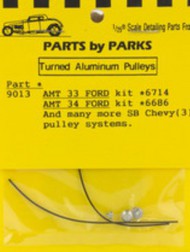  Parts By Parks  1/25 Pulley Set (1933-1934 Ford & SB Chevy) (Spun Aluminum) (3) PBP9013
