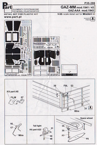  Part Accessories  1/35 GAZ-AAA mod.1943 / GAZ-MM mod.1941/43 (MNA) PTP35286