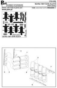  Part Accessories  1/35 Sd.Kfz.138/1 Grille Ausf.H Shell Cases (DML) PTP35290