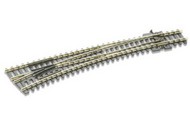  PECO TRACK  N Code 80 Curved Left Hand Turnout (Inside 18" & Outside 36" Radius) w/Electrified Frog PECSLE387