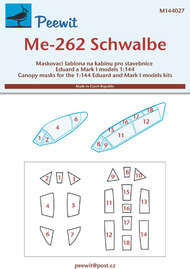  Peewit  1/144 Messerschmitt Me.262 Schwalbe Masks PEE144027