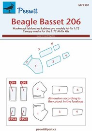  Peewit  1/72 Beagle Basset 206 masks PEE72307