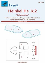  Peewit  1/72 Heinkel He.162A masks PEE72310