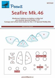  Peewit  1/72 Supermarine Seafire Mk.46 Masks PEE72322