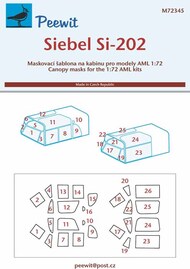 Siebel Si.202A canopy frame paint mask PEE72345