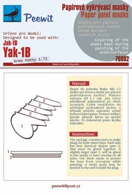 Wheel bay cover masks (paper) Yakovlev Yak-1B #PEE75002