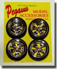  Pegasus Car Accessories  1/24 Alba's Chrome Spinning Centers Rims w/Tires (4) PGH2367