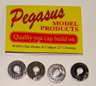  Pegasus Hobbies  1/24-1/25 Chrome 23" Disc Brakes w/Molded Caliper (4) PGH1095