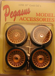  Pegasus Hobbies  1/24-1/25 -1/25 Dz's 19" Gold Rims w/Low Profile Tires (4) PGH1298